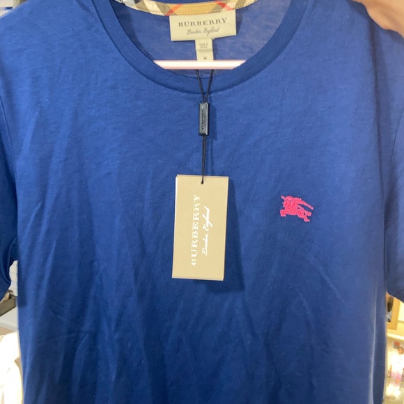 Burberry shirt medium blue . - Picture 3 of 4